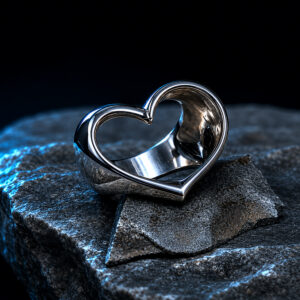 Anello Open Heart cuore aperto in argento 925 — Plexibones